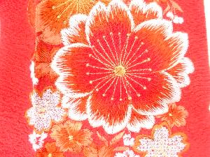 アンティーク　桜模様刺繍半衿
